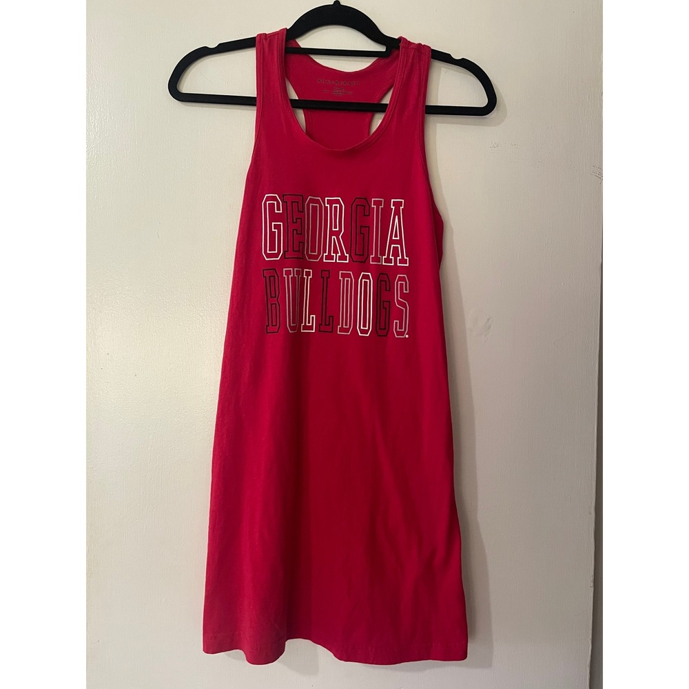 BoxerCraft Georgia Bulldogs Tank Sleepshirt Dress Red Small Racerback Athletic - Picture 2 of 9